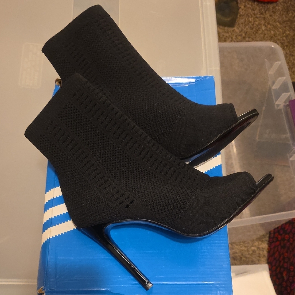 Guess Black Knit Stiletto Heels